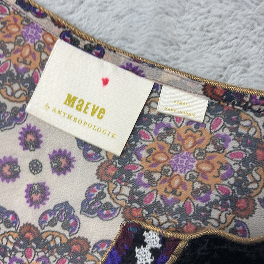Anthropologie Maeve Quartier Dress Patchwork Renaissance Boho Artsy Party XS - Picture 5 of 13